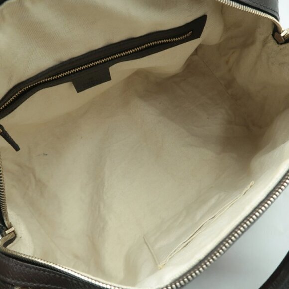 100% Authentic GUCCI Boston Brown Canvas Satchel Bag - Picture 10 of 12